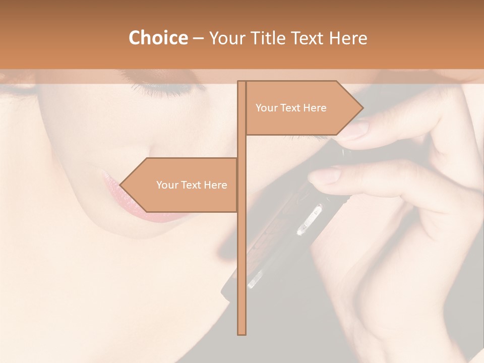 Communicate Girl Contact PowerPoint Template