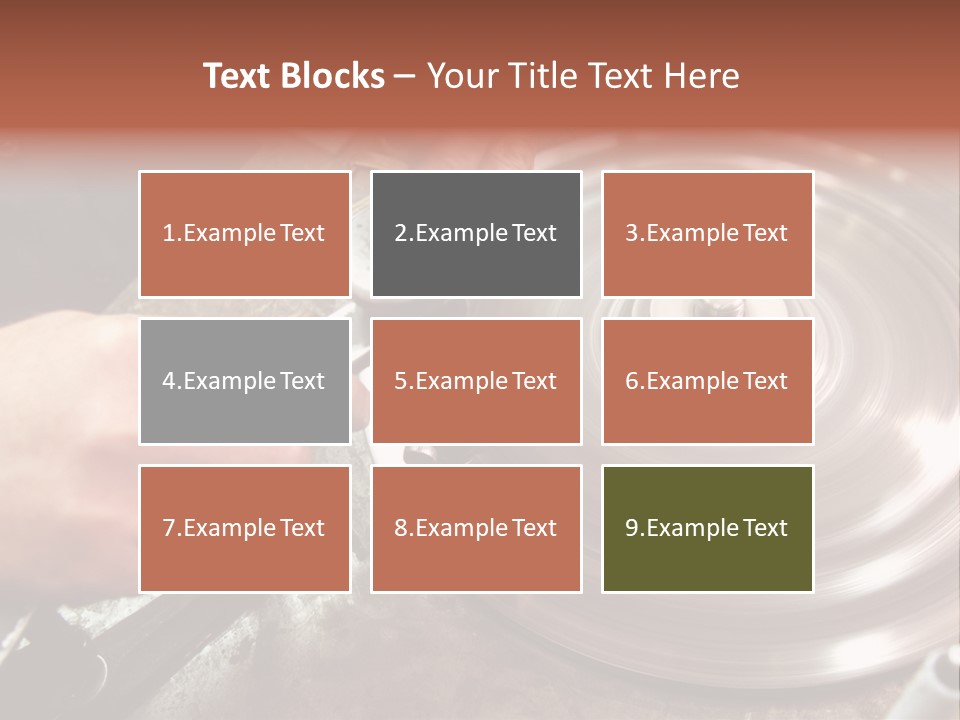 Closeup Wheel Facets PowerPoint Template