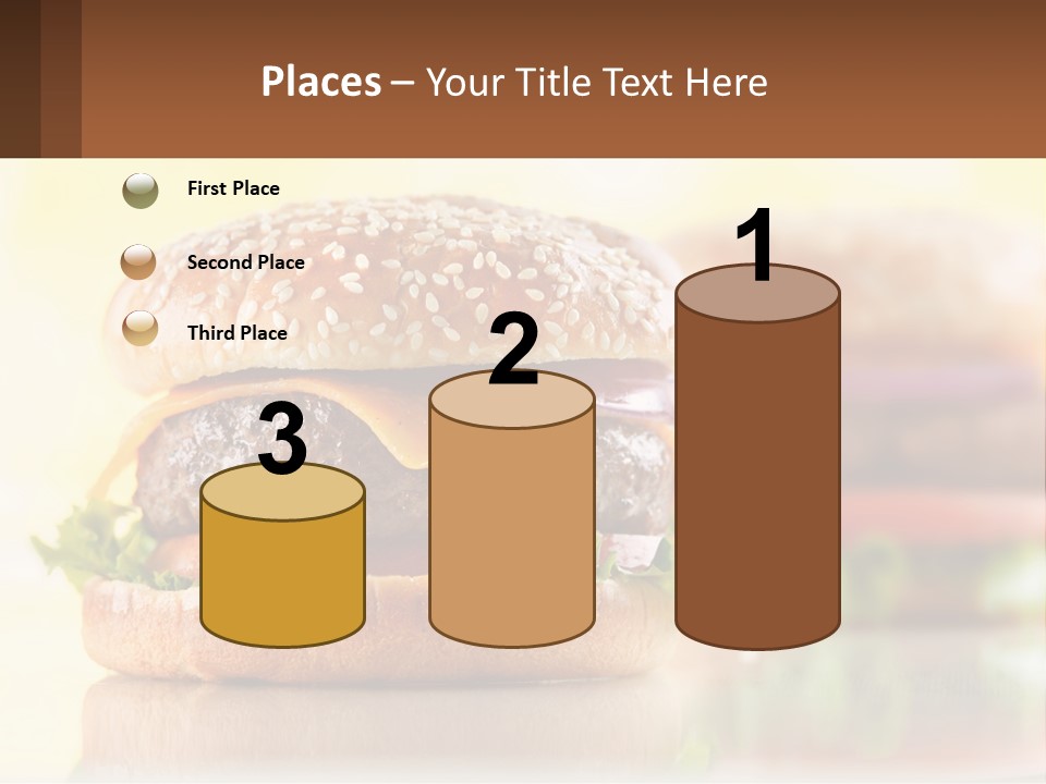 A Hamburger With Cheese And Lettuce On It PowerPoint Template