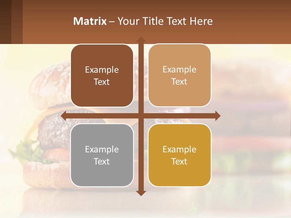 A Hamburger With Cheese And Lettuce On It PowerPoint Template