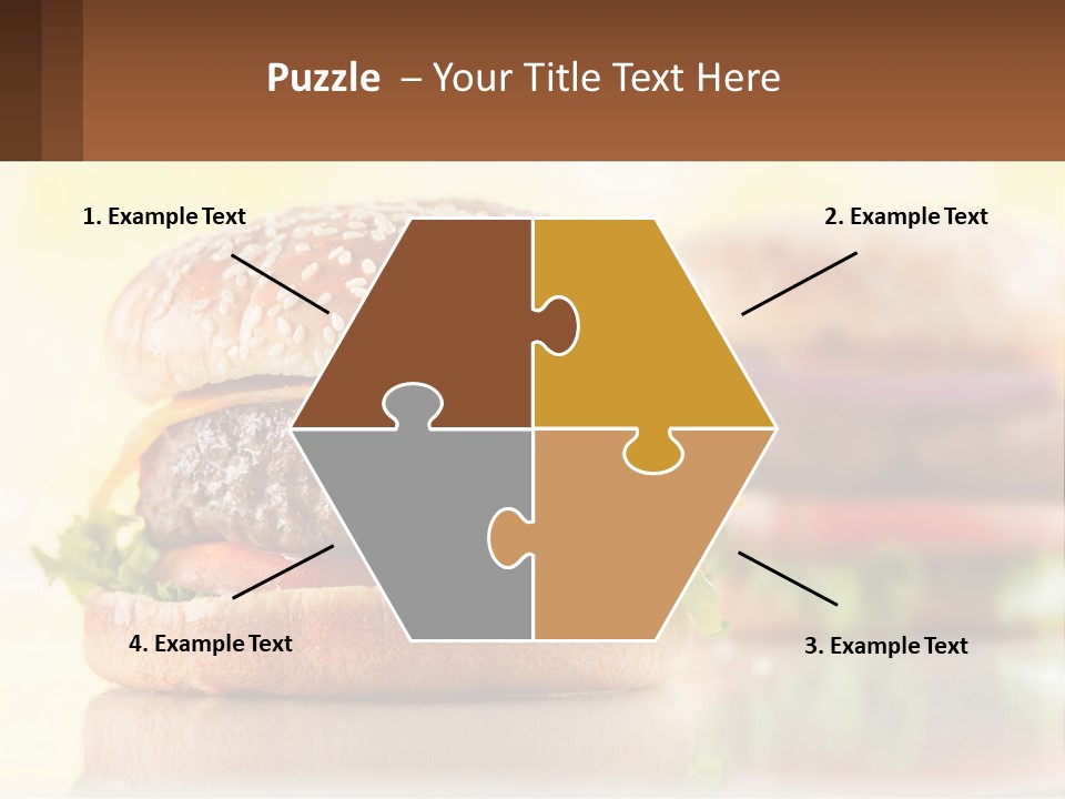 A Hamburger With Cheese And Lettuce On It PowerPoint Template