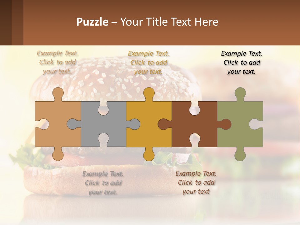 A Hamburger With Cheese And Lettuce On It PowerPoint Template