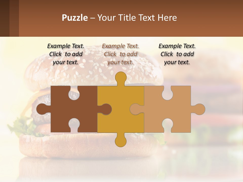 A Hamburger With Cheese And Lettuce On It PowerPoint Template