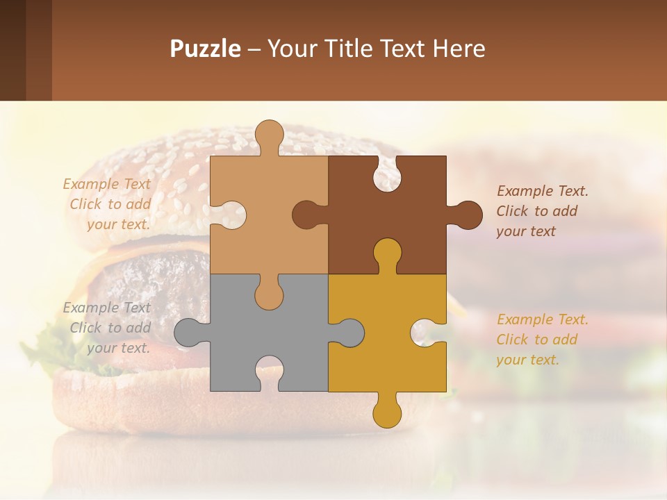 A Hamburger With Cheese And Lettuce On It PowerPoint Template