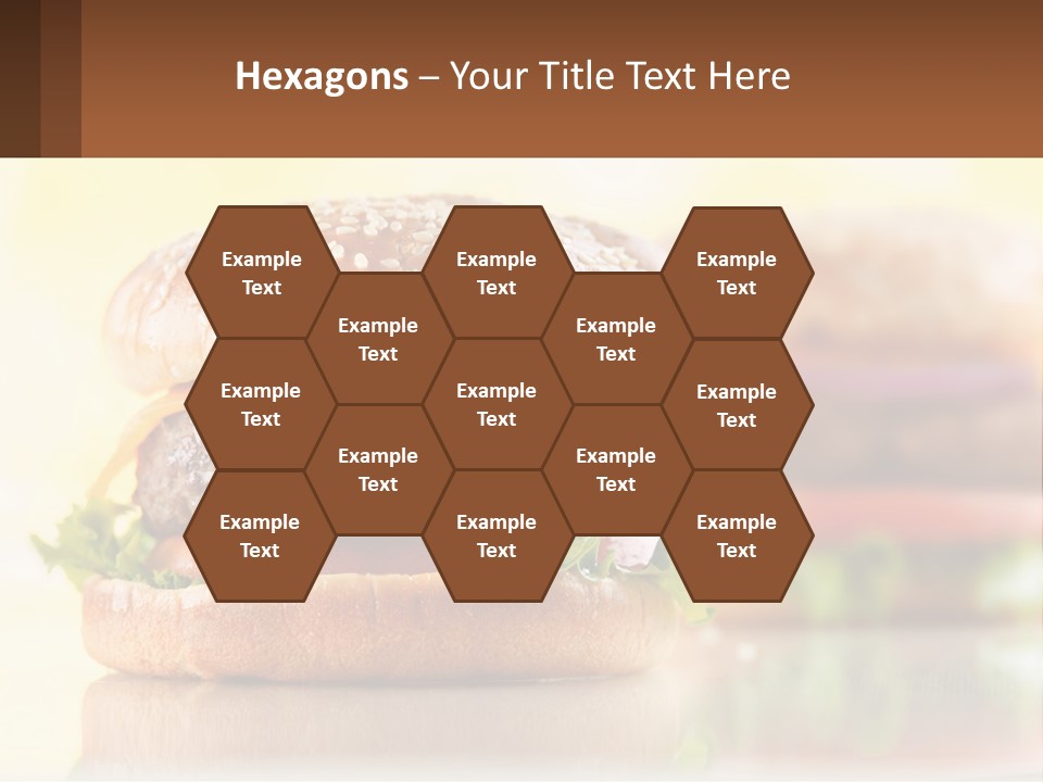 A Hamburger With Cheese And Lettuce On It PowerPoint Template