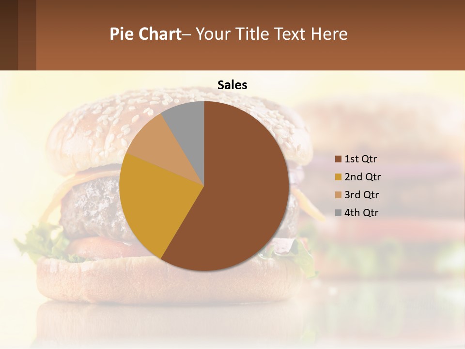 A Hamburger With Cheese And Lettuce On It PowerPoint Template