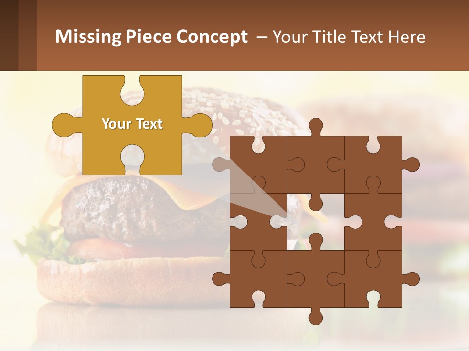 A Hamburger With Cheese And Lettuce On It PowerPoint Template