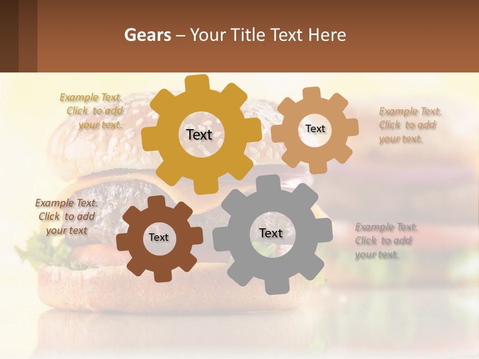 A Hamburger With Cheese And Lettuce On It PowerPoint Template