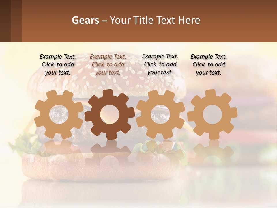 A Hamburger With Cheese And Lettuce On It PowerPoint Template