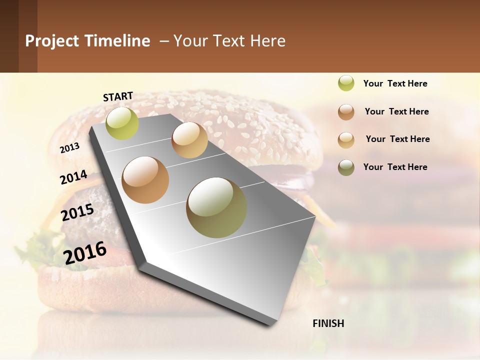A Hamburger With Cheese And Lettuce On It PowerPoint Template