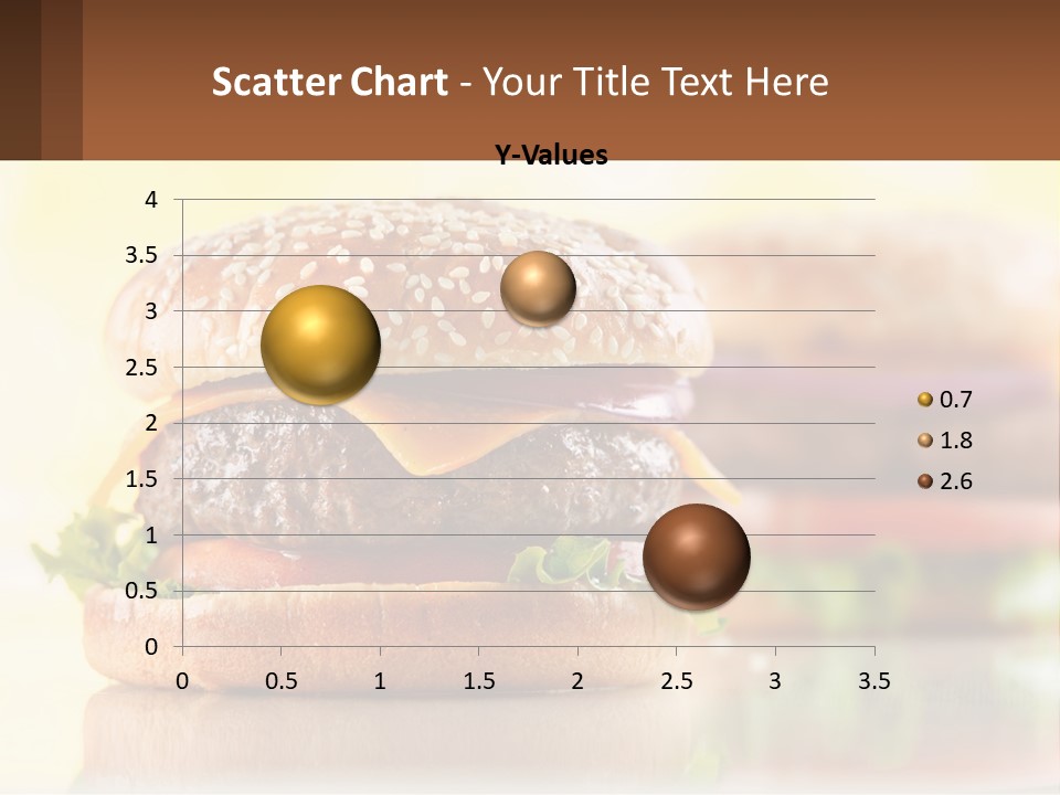 A Hamburger With Cheese And Lettuce On It PowerPoint Template