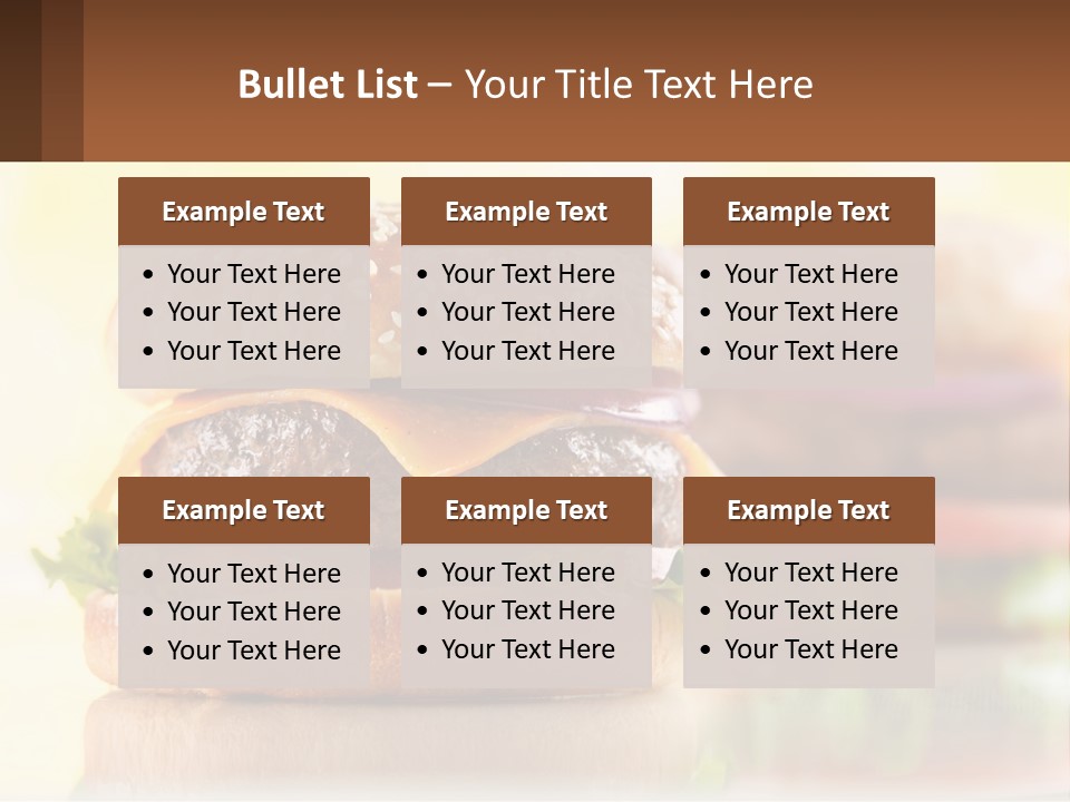 A Hamburger With Cheese And Lettuce On It PowerPoint Template