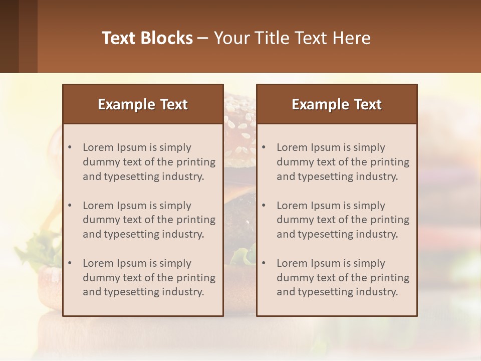 A Hamburger With Cheese And Lettuce On It PowerPoint Template