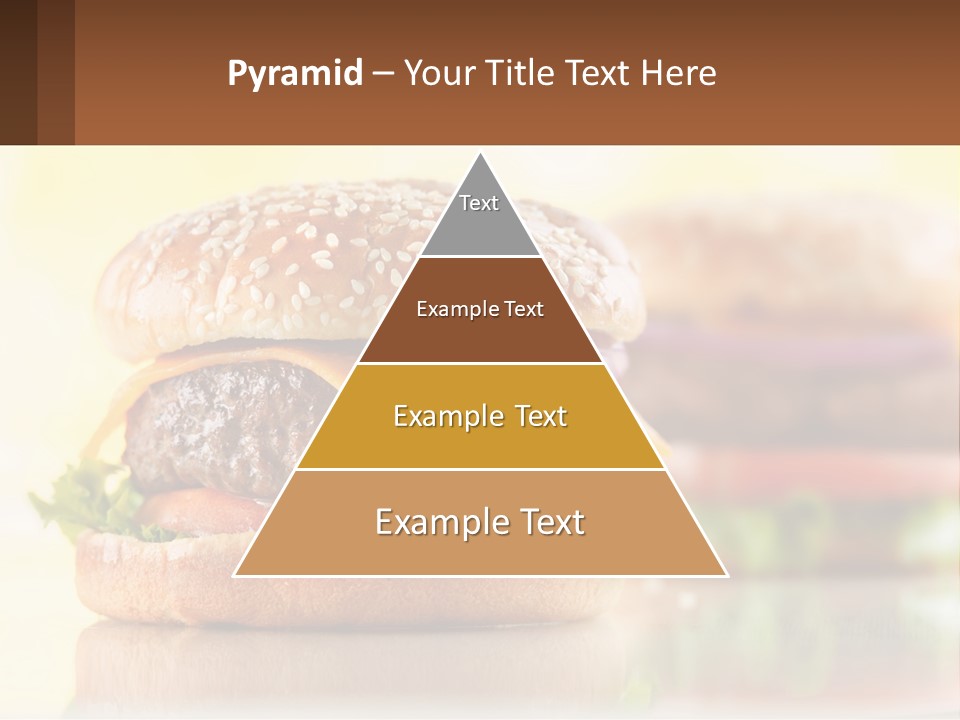 A Hamburger With Cheese And Lettuce On It PowerPoint Template