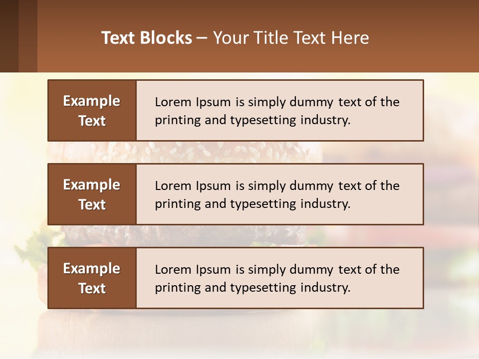 A Hamburger With Cheese And Lettuce On It PowerPoint Template