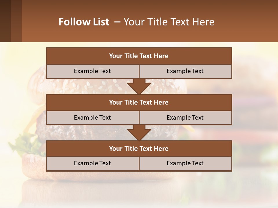 A Hamburger With Cheese And Lettuce On It PowerPoint Template