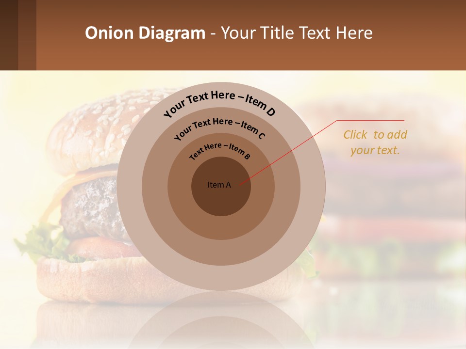 A Hamburger With Cheese And Lettuce On It PowerPoint Template