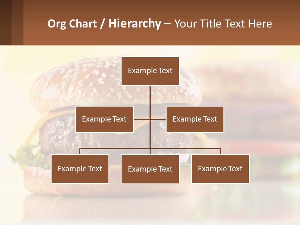 A Hamburger With Cheese And Lettuce On It PowerPoint Template