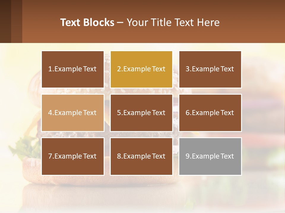A Hamburger With Cheese And Lettuce On It PowerPoint Template