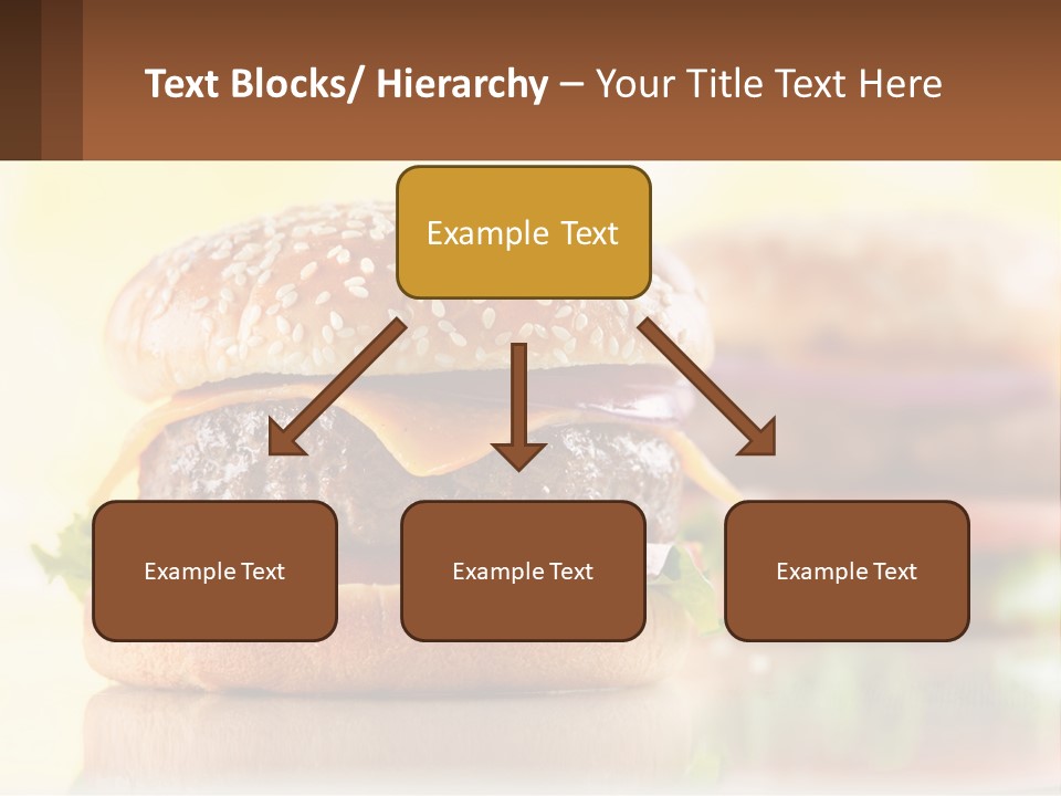 A Hamburger With Cheese And Lettuce On It PowerPoint Template