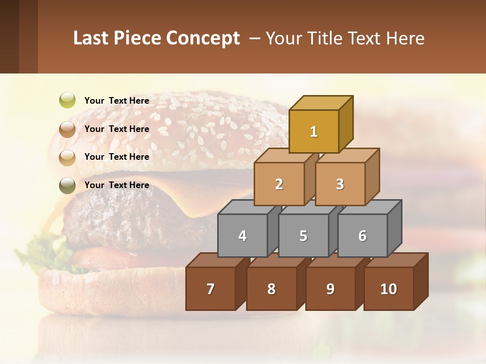 A Hamburger With Cheese And Lettuce On It PowerPoint Template