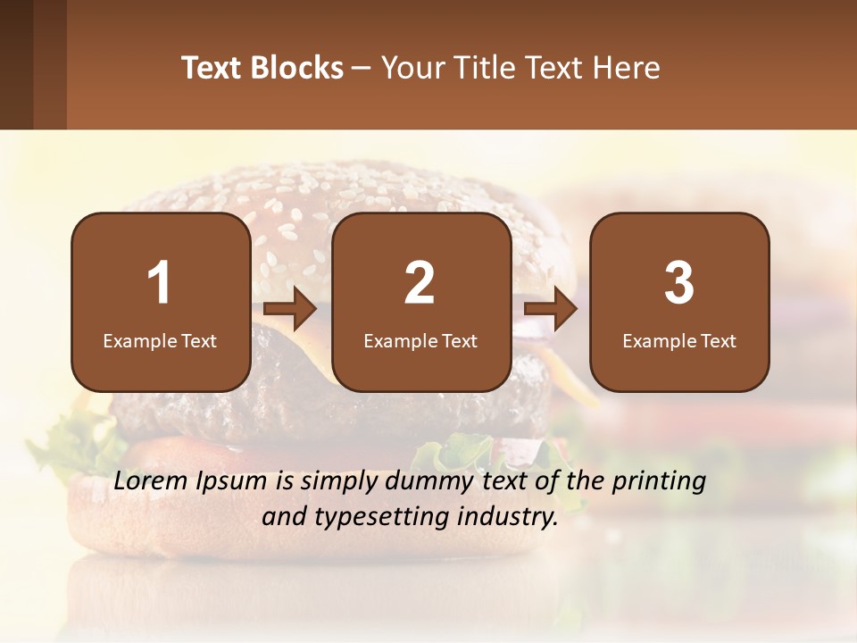 A Hamburger With Cheese And Lettuce On It PowerPoint Template