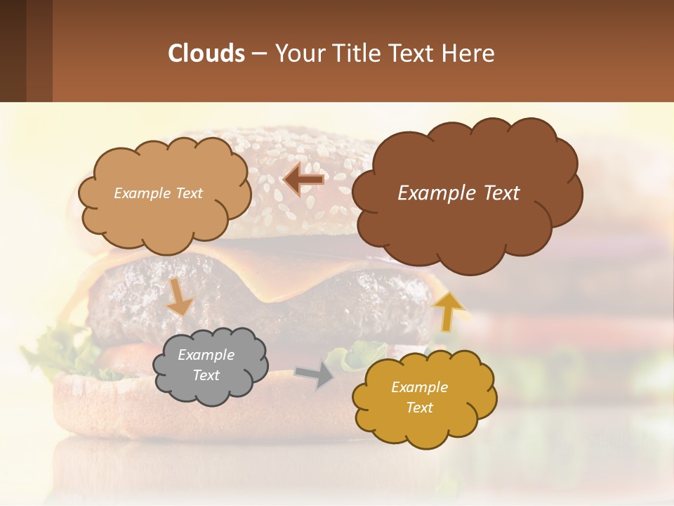 A Hamburger With Cheese And Lettuce On It PowerPoint Template