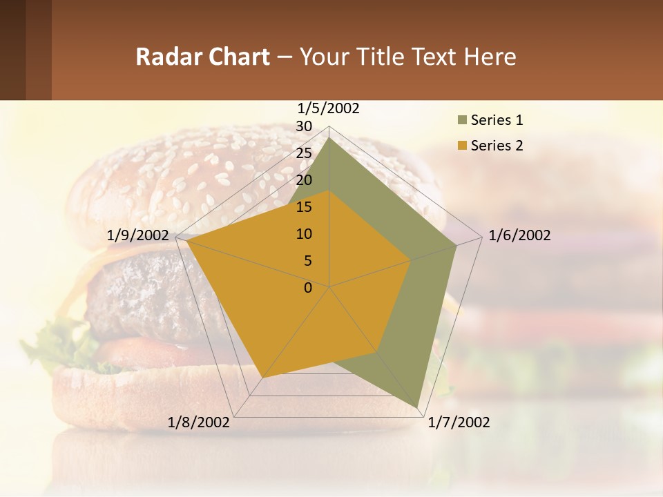 A Hamburger With Cheese And Lettuce On It PowerPoint Template