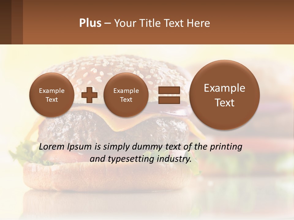 A Hamburger With Cheese And Lettuce On It PowerPoint Template