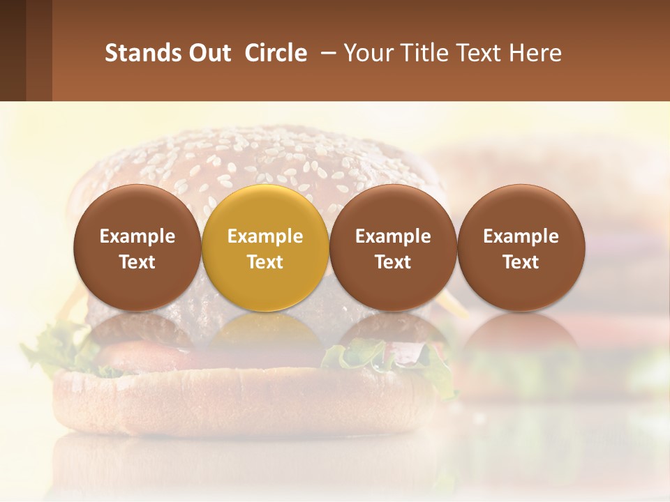A Hamburger With Cheese And Lettuce On It PowerPoint Template