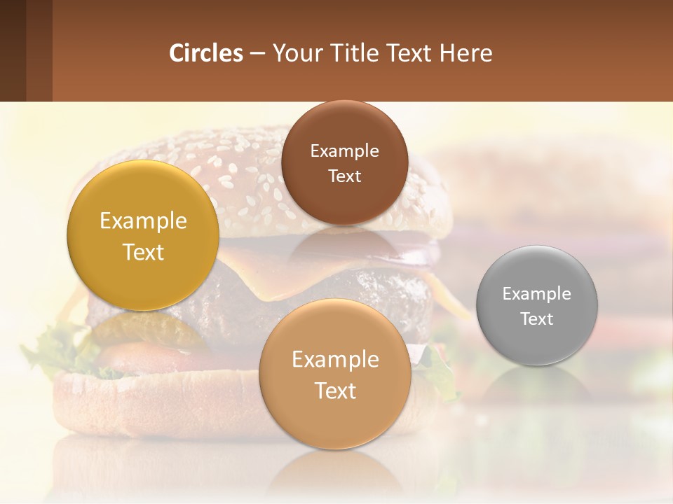 A Hamburger With Cheese And Lettuce On It PowerPoint Template