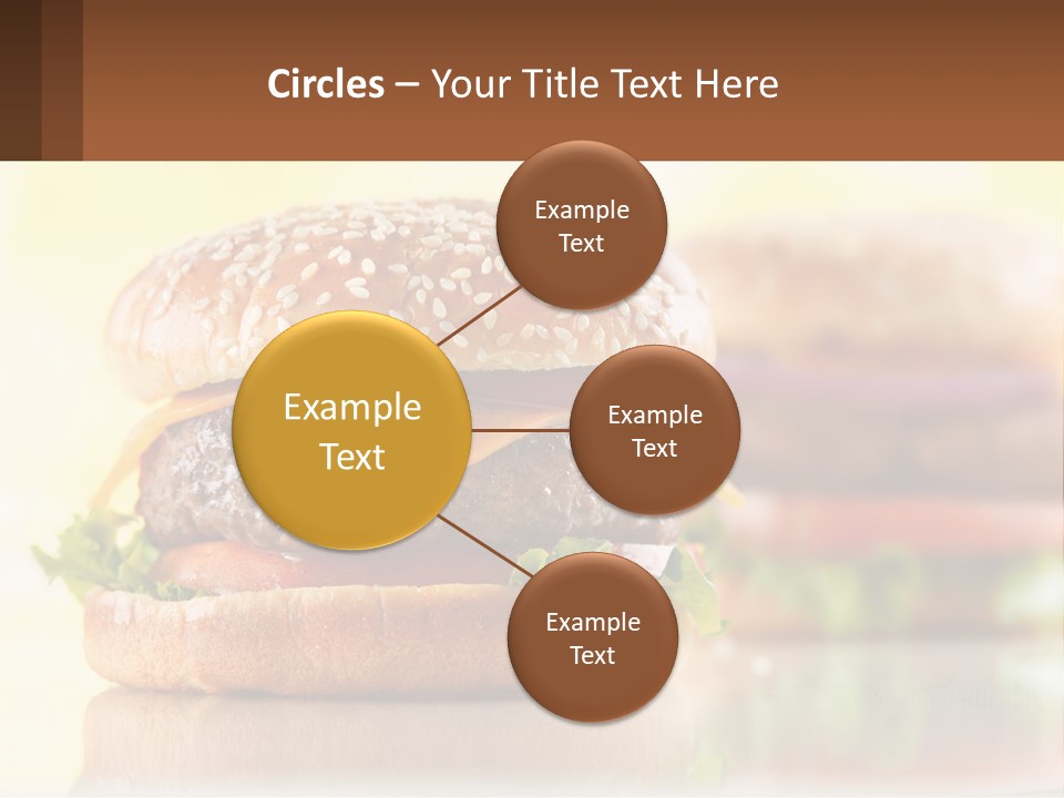A Hamburger With Cheese And Lettuce On It PowerPoint Template