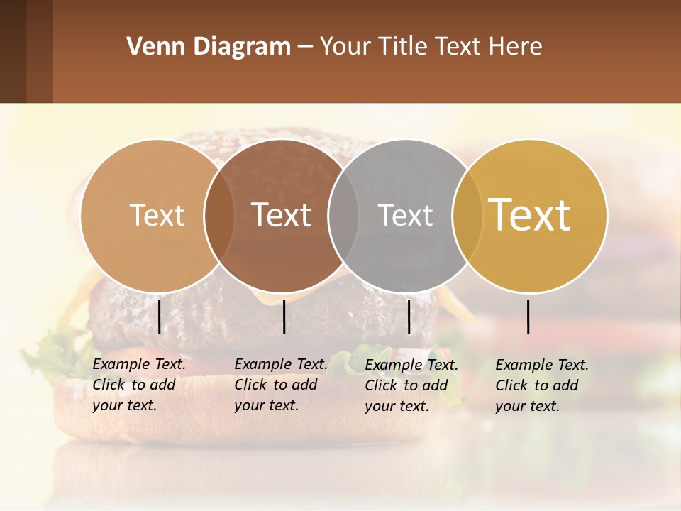 A Hamburger With Cheese And Lettuce On It PowerPoint Template