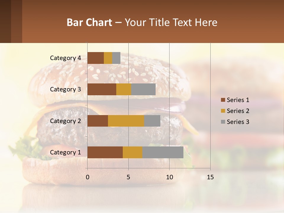 A Hamburger With Cheese And Lettuce On It PowerPoint Template