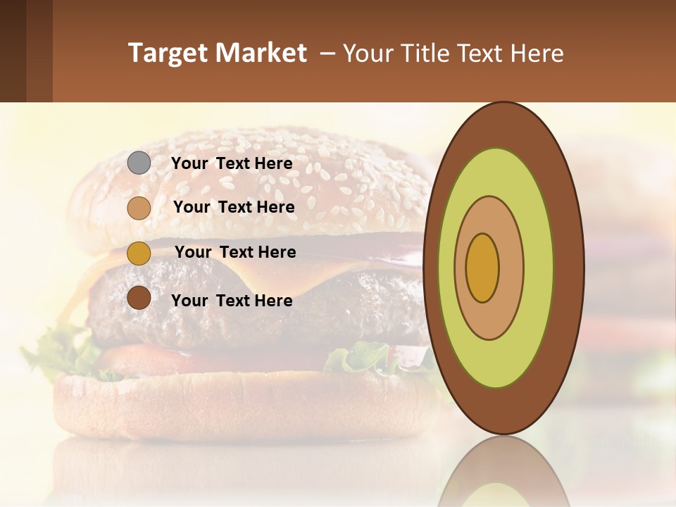 A Hamburger With Cheese And Lettuce On It PowerPoint Template