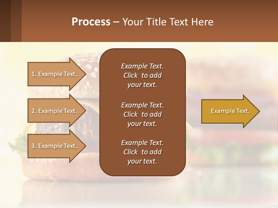 A Hamburger With Cheese And Lettuce On It PowerPoint Template