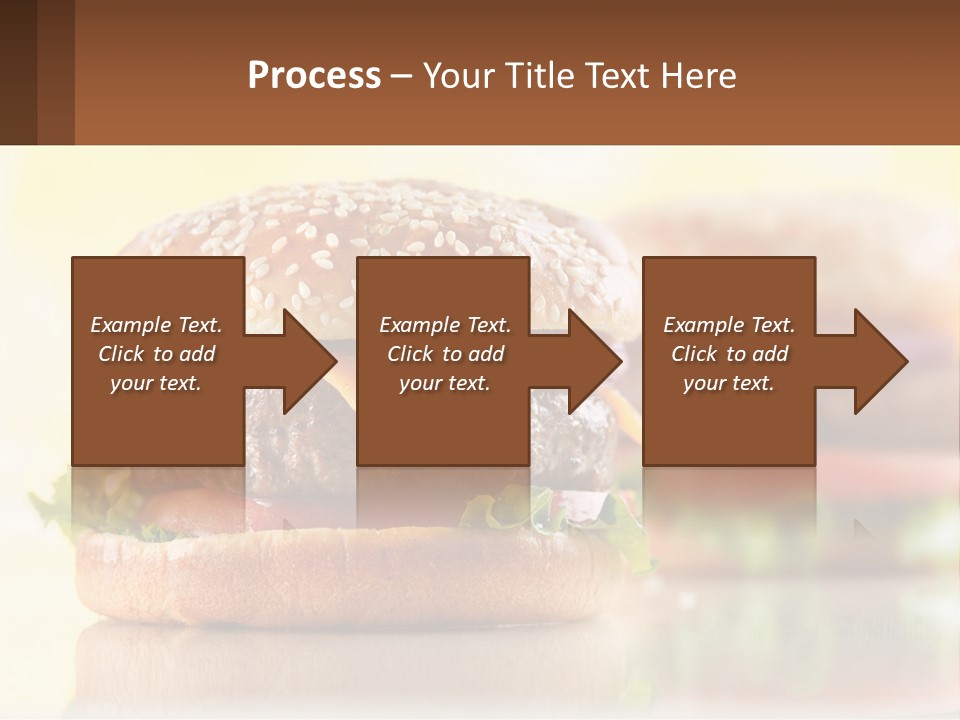A Hamburger With Cheese And Lettuce On It PowerPoint Template