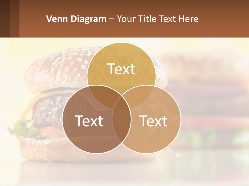 A Hamburger With Cheese And Lettuce On It PowerPoint Template