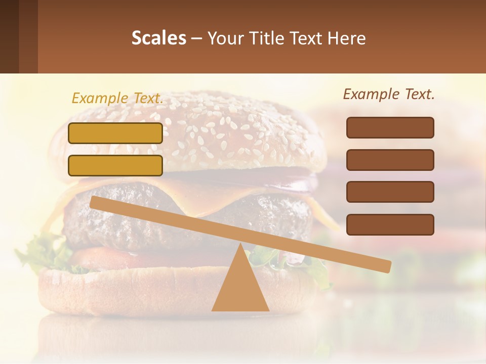 A Hamburger With Cheese And Lettuce On It PowerPoint Template