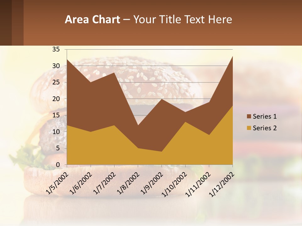 A Hamburger With Cheese And Lettuce On It PowerPoint Template