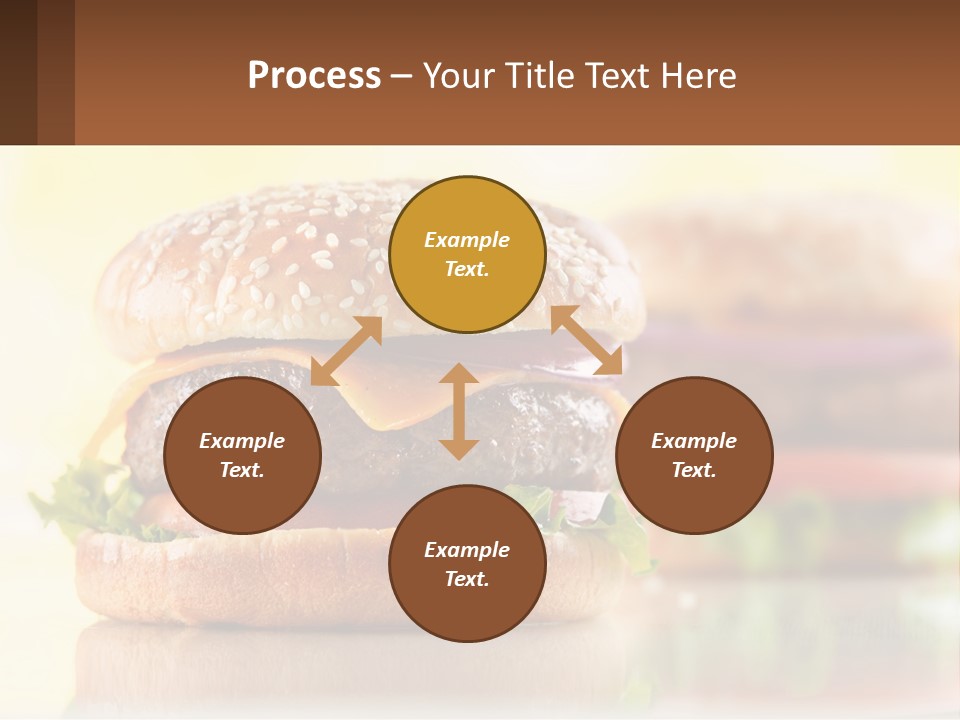 A Hamburger With Cheese And Lettuce On It PowerPoint Template