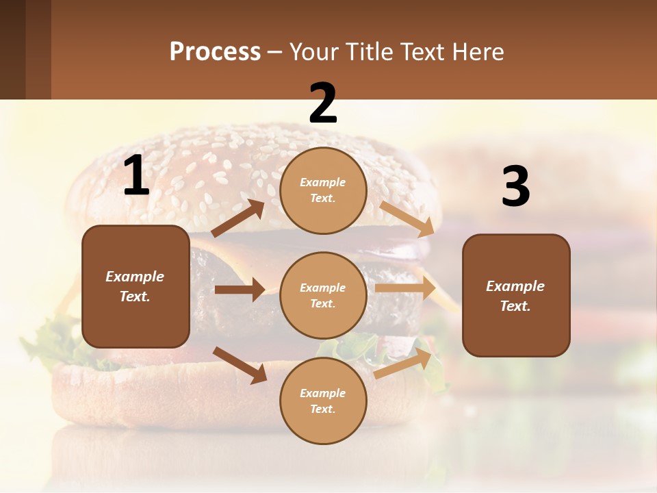 A Hamburger With Cheese And Lettuce On It PowerPoint Template