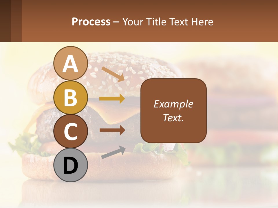 A Hamburger With Cheese And Lettuce On It PowerPoint Template