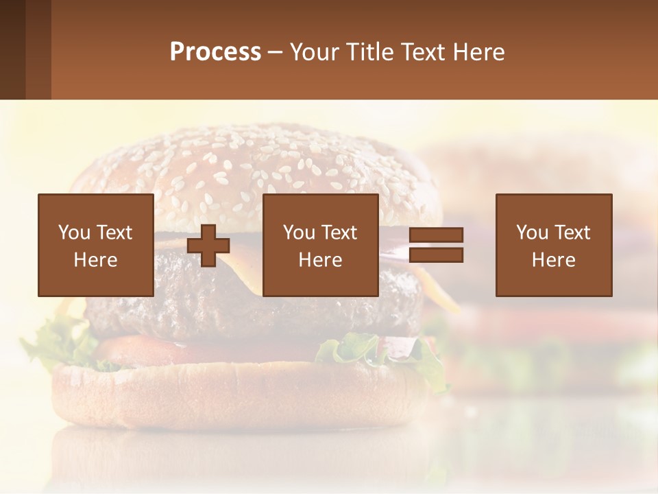 A Hamburger With Cheese And Lettuce On It PowerPoint Template