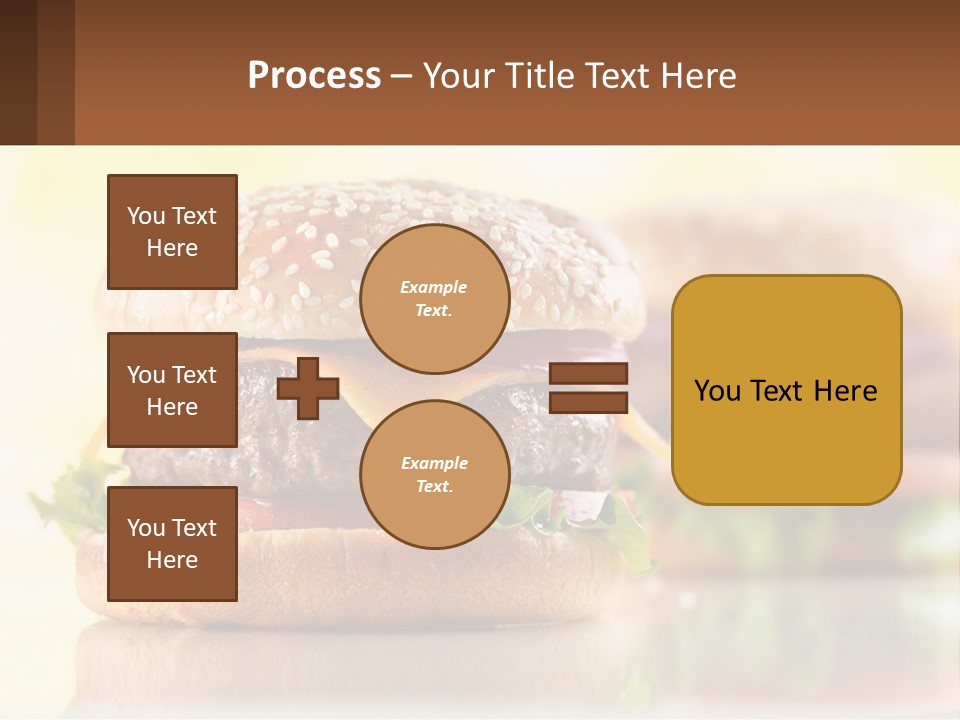 A Hamburger With Cheese And Lettuce On It PowerPoint Template