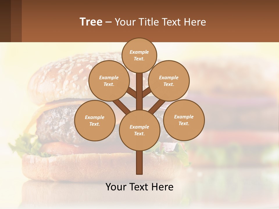 A Hamburger With Cheese And Lettuce On It PowerPoint Template