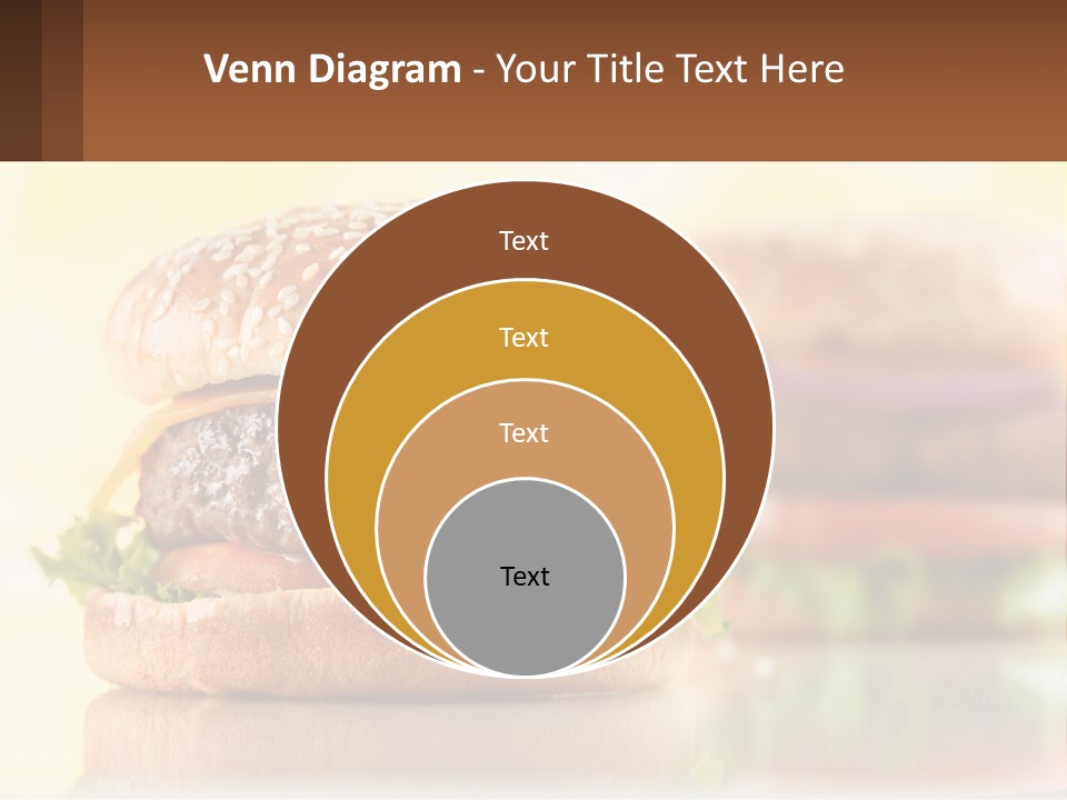 A Hamburger With Cheese And Lettuce On It PowerPoint Template