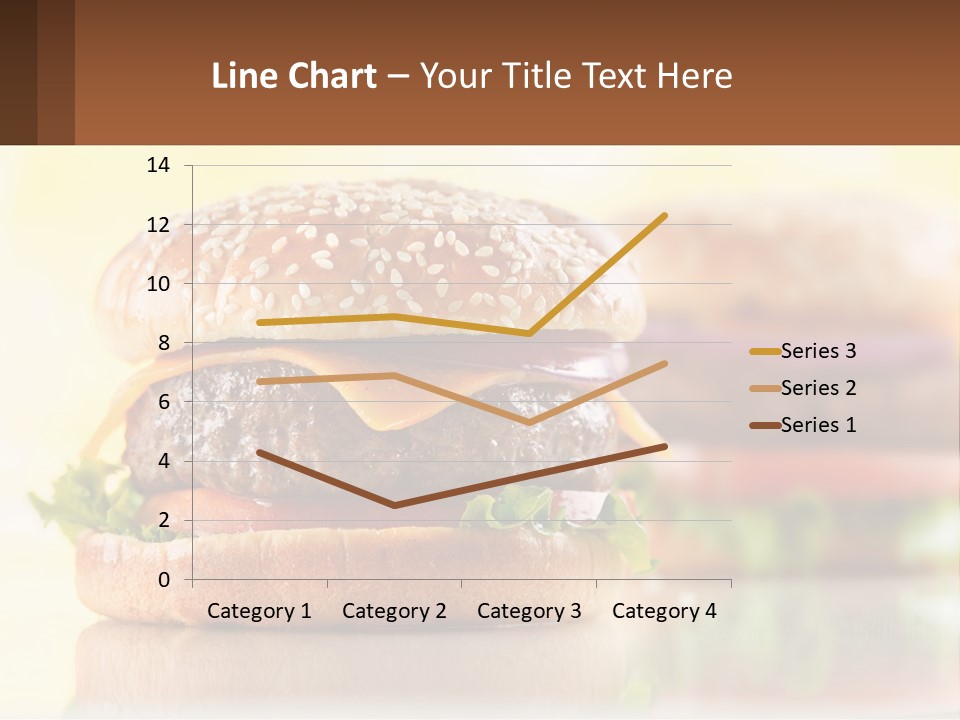 A Hamburger With Cheese And Lettuce On It PowerPoint Template