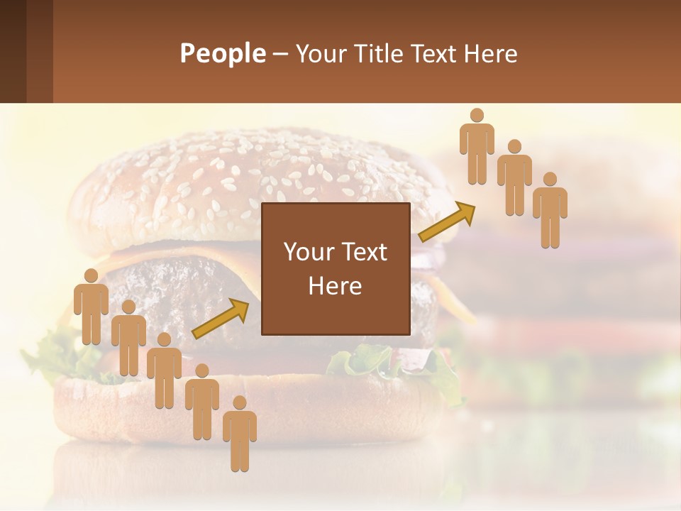 A Hamburger With Cheese And Lettuce On It PowerPoint Template