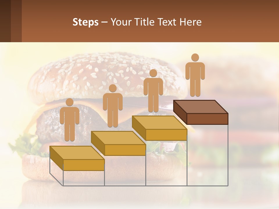 A Hamburger With Cheese And Lettuce On It PowerPoint Template